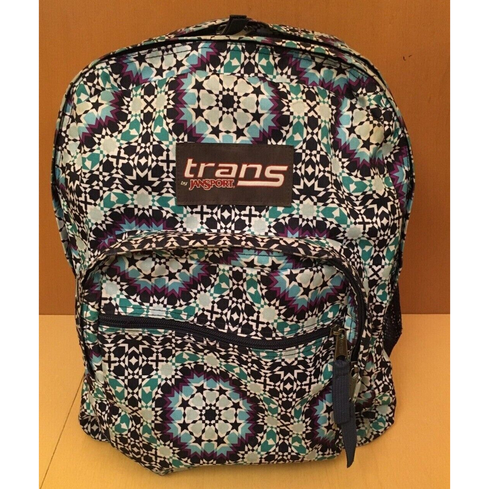 Trans By JanSport Bookbag Backpack Blue Green Moonshine Moroccan Riad
